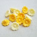 3pcs 12mm Yellow lucite flower beads