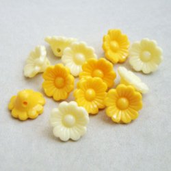 画像1: 3pcs 12mm Yellow lucite flower beads