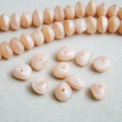 画像1: 2pcs 8x7 "Pink Opal" rondelle beads
