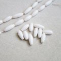 10pcs "White Coral" 8x4 rice beads