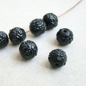 画像1: 10mm Jet sugar beads