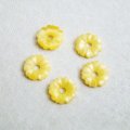 Yellow 9mm flower beads