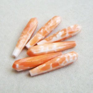 画像2: 25x5 "Peach/ White" faceted drop