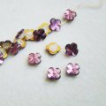 3pcs 7mm Purple flower sew on beads
