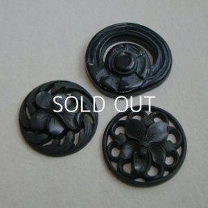 画像4: Black Pansy lacy celluloid cabochon