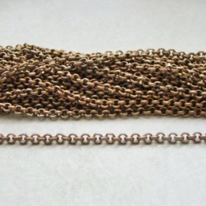 画像1: 40cm brass 3.5mm round link chain