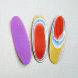 画像2: 75x22 curved oval multi color cabochon