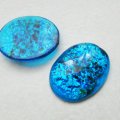 38x30 "Blue/ Silver foil" Opal Cabochon