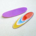 75x22 curved oval multi color cabochon