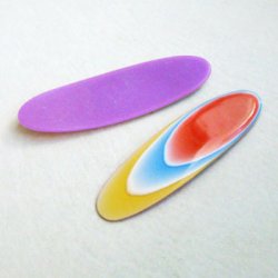 画像1: 75x22 curved oval multi color cabochon