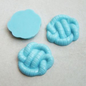 画像1: "Lt.Blue" rope knot plastic cabochon