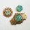 画像3: 13mm "Green/ Gold foil" floral Cabochon (3)