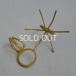 画像1: brass 6-claw adjustable ring finding