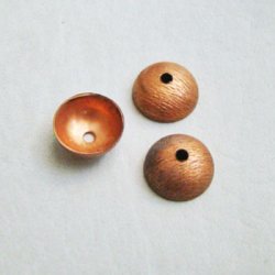 画像1: 2pcs aged copper 11mm textured cap