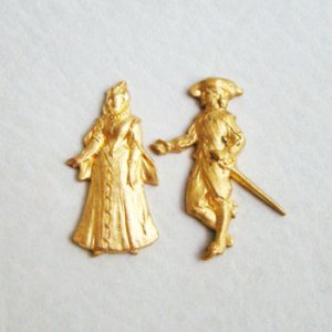 画像3: brass 15x29 "Lady" stamping