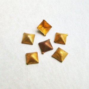 画像1: 2pcs brass 6.2mm square stamping