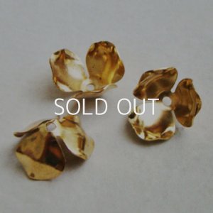 画像1: 20mm brass 3-petal flower