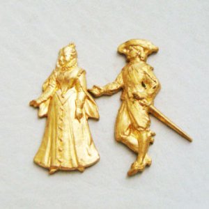 画像4: brass 15x29 "Lady" stamping