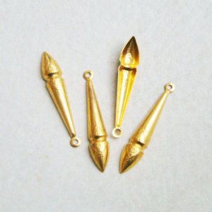 画像1: brass pointed drop charm