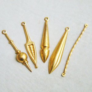 画像3: brass pointed drop charm