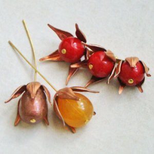 画像3: red brass 5-leaf petal finding