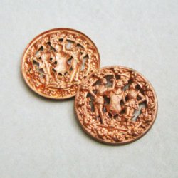 画像1: 28mm brass Rococo medallion