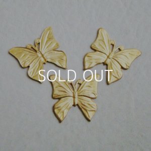 画像1: brass 20.5x20 butterfly stamping