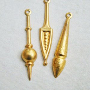画像2: brass pointed drop charm