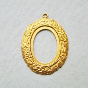 画像2: 19x14 oval floral pendant setting