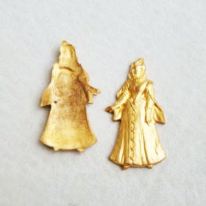 画像1: brass 15x29 "Lady" stamping