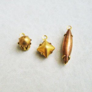 画像2: 2pcs 5.2mm brass cabochon