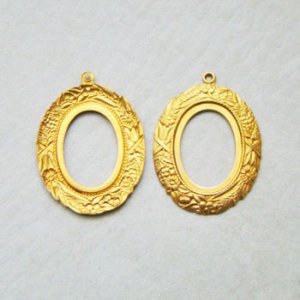 画像1: 19x14 oval floral pendant setting