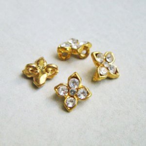 画像1: "GP/Crystal" 12mm flower connector