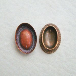 画像1: aged brass 12×8 oval setting stamping