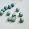 4pcs "Gray" 7mm faceted hollow beads