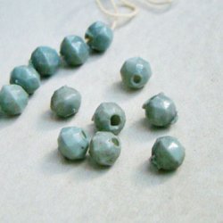 画像1: 4pcs "Gray" 7mm faceted hollow beads