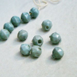 画像1: 4pcs "Gray" 7mm faceted hollow beads