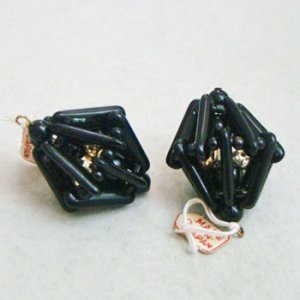 画像1: 37x26.5 "Black" glass caged pendant