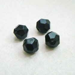 画像1: 2pcs "Black" 12mm faceted beads