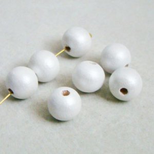 画像1: 4pcs 14x13 "Pearlized White" wood beads