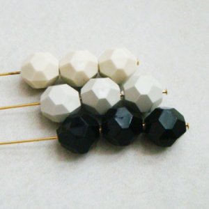 画像3: 2pcs "Pale Gray" 12mm faceted beads