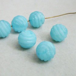 画像1: 16mm "Pale Blue" swirl plastic beads