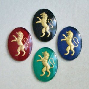 画像2: 25x18 "Burgundy/Gold" Rampant Lion intaglio