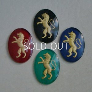 画像2: 25x18 "Green/Gold" Rampant Lion intaglio