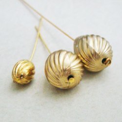 画像2: 2pcs "Gold" 13x9 twist oval beads