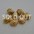 2pcs "Gold" 13x9 twist oval beads