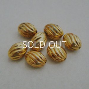 画像1: 2pcs "Gold" 13x9 twist oval beads