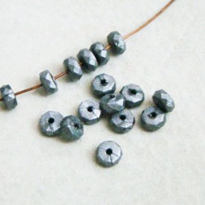 画像1: 5pcs 3x6 "Gunmetal" acrylic rondelle