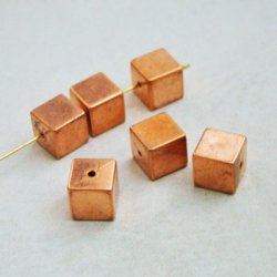 画像1: "Copper" 9mm cube plastic beads
