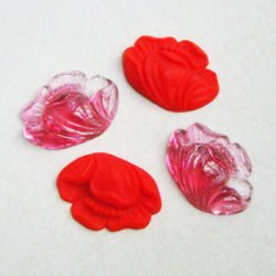 画像2: 28x20 Victorian Rose cabochon "Red"